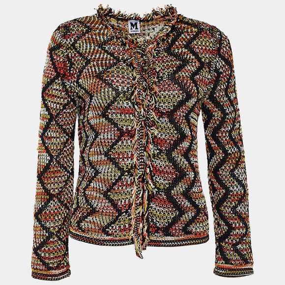 Missoni Black and Red Zigzag Cardigan - Picture 1 of 16